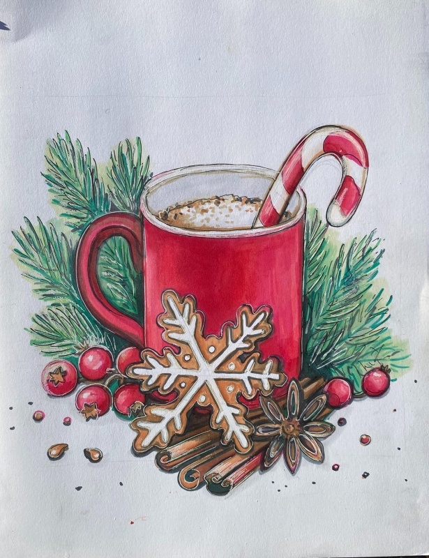 Christmas spirit by artist Anastasia Shimanskaya